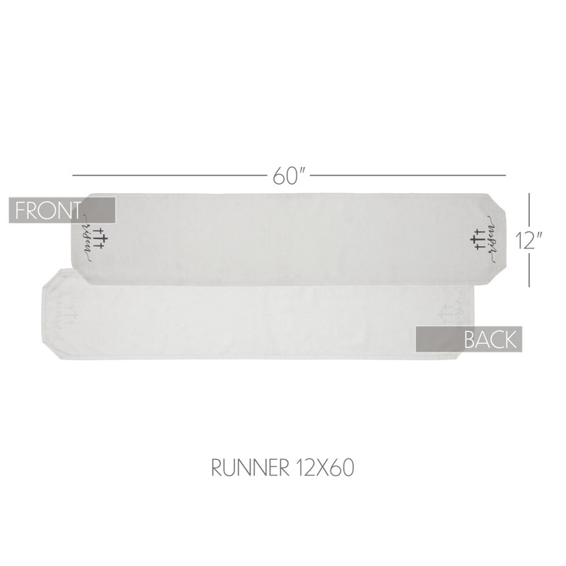 Jelisava Rectangle No Pattern Polyester Table Runner, 60" x 12"