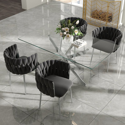 Ashveen Rectangular 63'' L x 31.5'' W Restaurant Dining Set