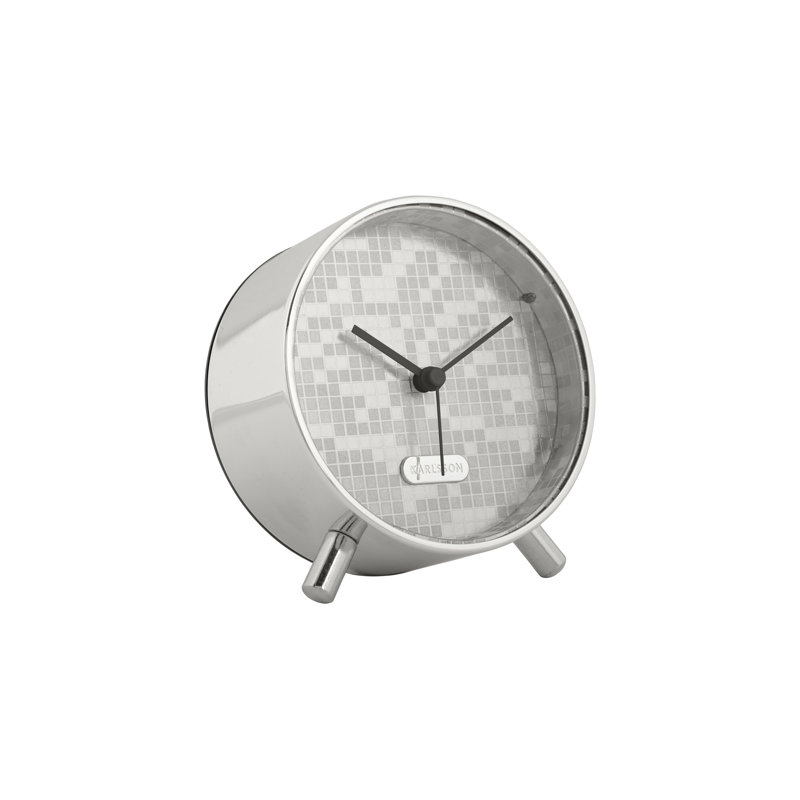 Iron Mechanical Alarm Tabletop Clock, Silver