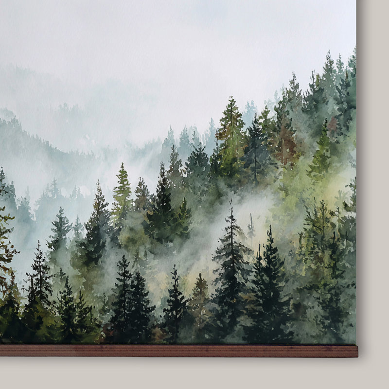 Très grande œuvre d'art sur toile Misty, H 40 po x l 60 po