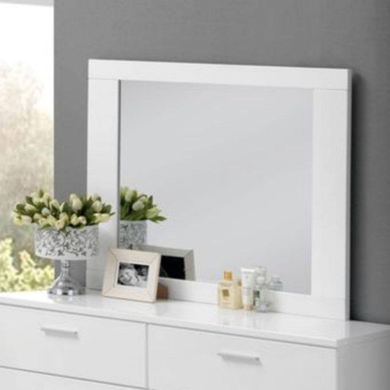 Miroir Lorimar, 37,03 po x 46,03 po, Blanc, Rectangulaire