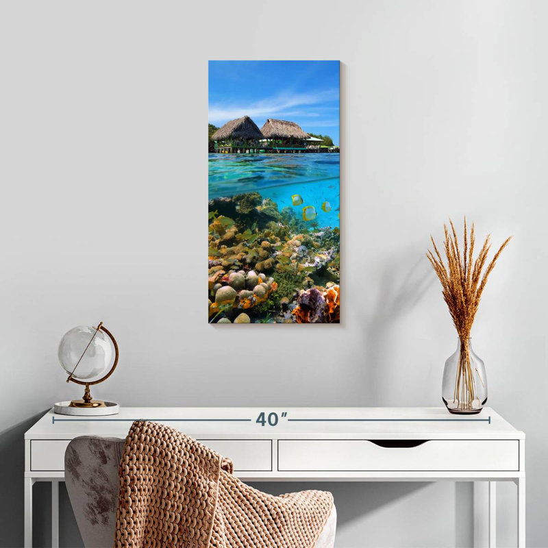 Paysage sous-marin des Caraïbes, H 24 po x l 12 po