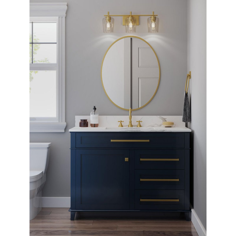 Aretzy 3 - Light Dimmable Vanity Light, Vintage Brass