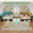 Corner Bed Frame with 3 Drawers and Storage Bookcase, Daybed with Charging Station and LED Lights-2101053989-2101276664