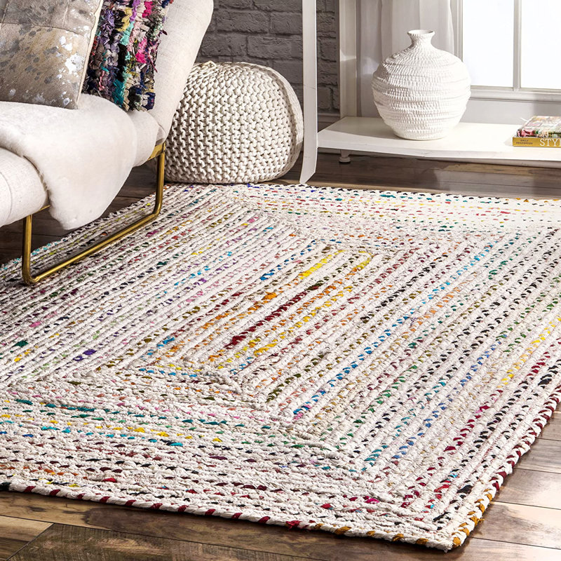 Tapis en coton et jute réversible multicolore Mckenleigh, Rectangle 3 pi x 5 pi