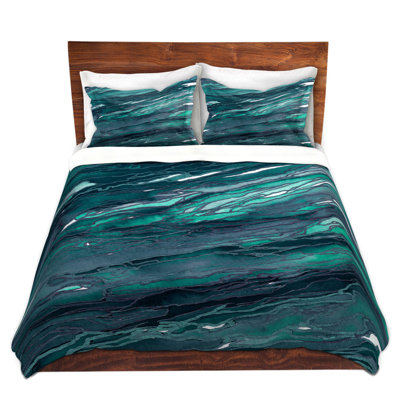 DiaNoche Duvet Cover Sets Microfiber by Julia Di Sano - Agate Magic Dark Teal