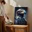 Toile, Aigle majestueux rendu dans un style hyperréaliste, mettant en vedette des détails complexes de ses plumes et un bec pointu sur toile-115513893