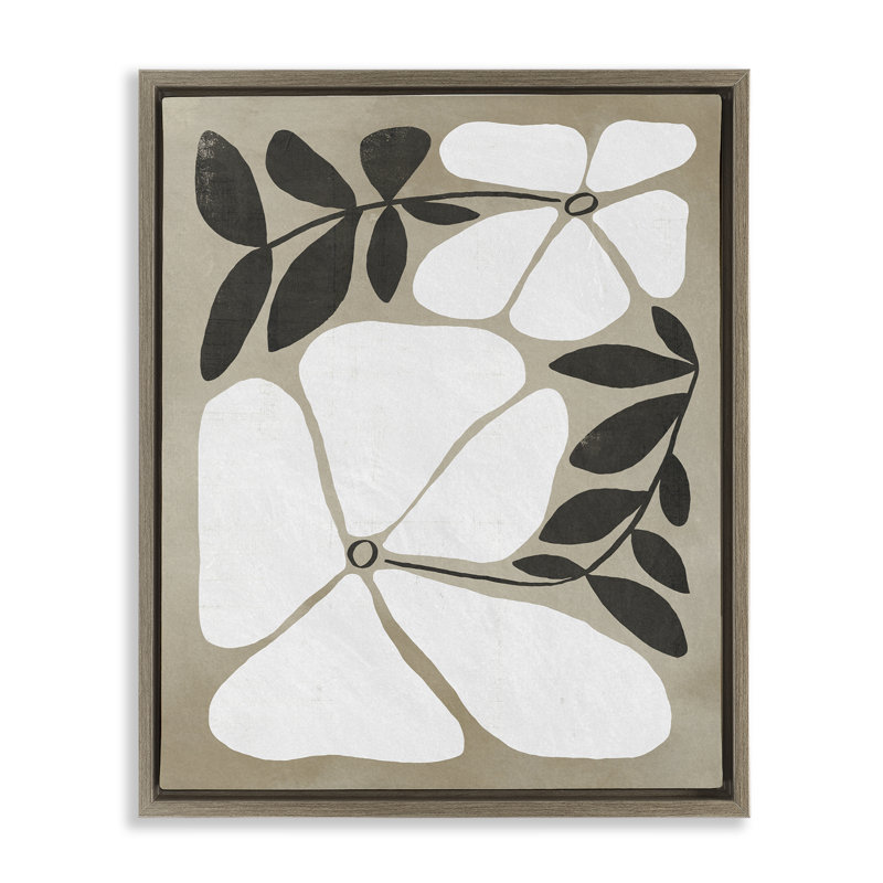 Cadre flottant Oblong Boho Flowers, design par Victoria Barnes, H 21 po x l 17 po, Cadre flottant orme Montalcino