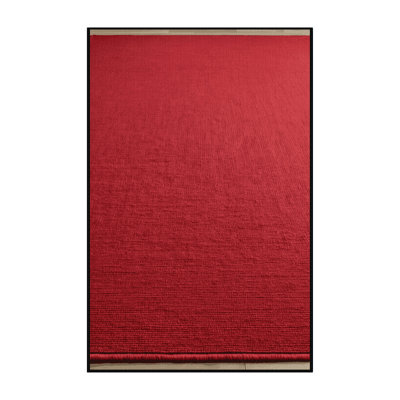 Tapis rouge uni lavable à la machine