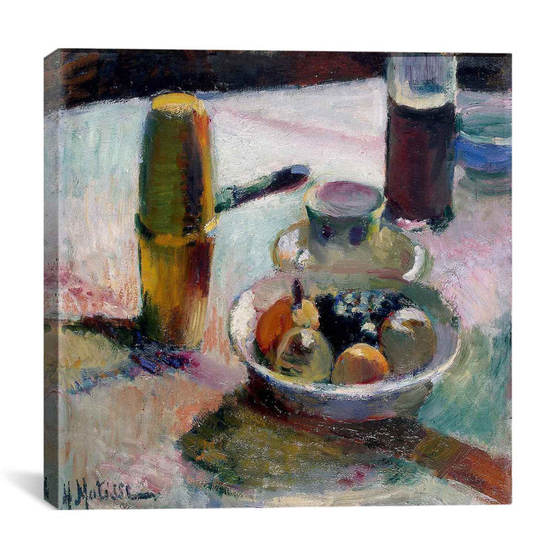«Fruit and Coffeepot (1898)», reproduction d'art sur toile, H 12 po x l 12 po x P 0,75 po