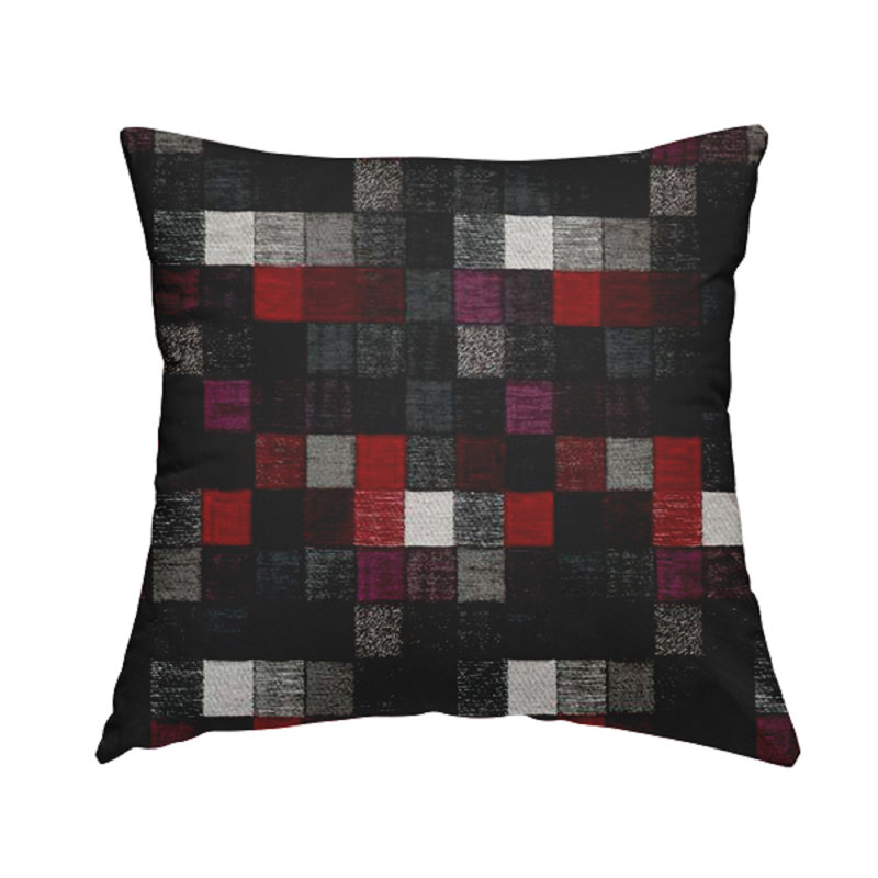Bohl Patchwork Square Throw Cushion, 43cm H x 43cm W x 5cm D, Black