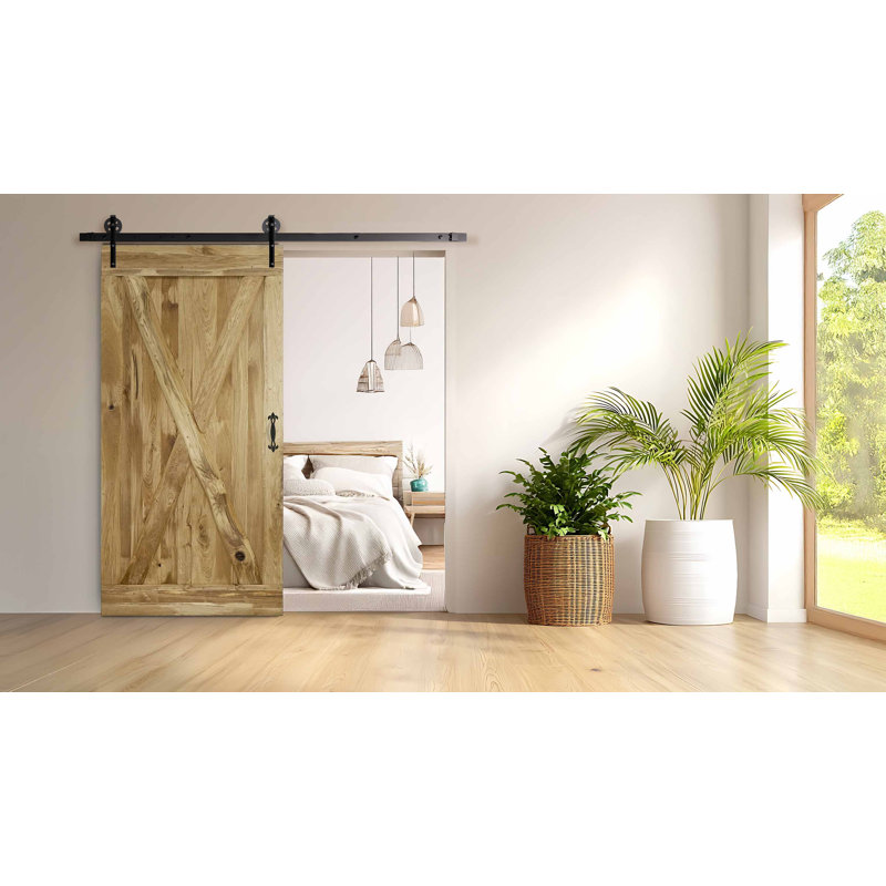 Lauryn Solid Oak Barn Door Prefinished, 100cm H x 220cm W x 4cm D, Natural