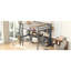 Lit mezzanine gris avec bureau, grande capacité de rangement et de chargement, armoires pleine grandeur, couleur de charge-121020314