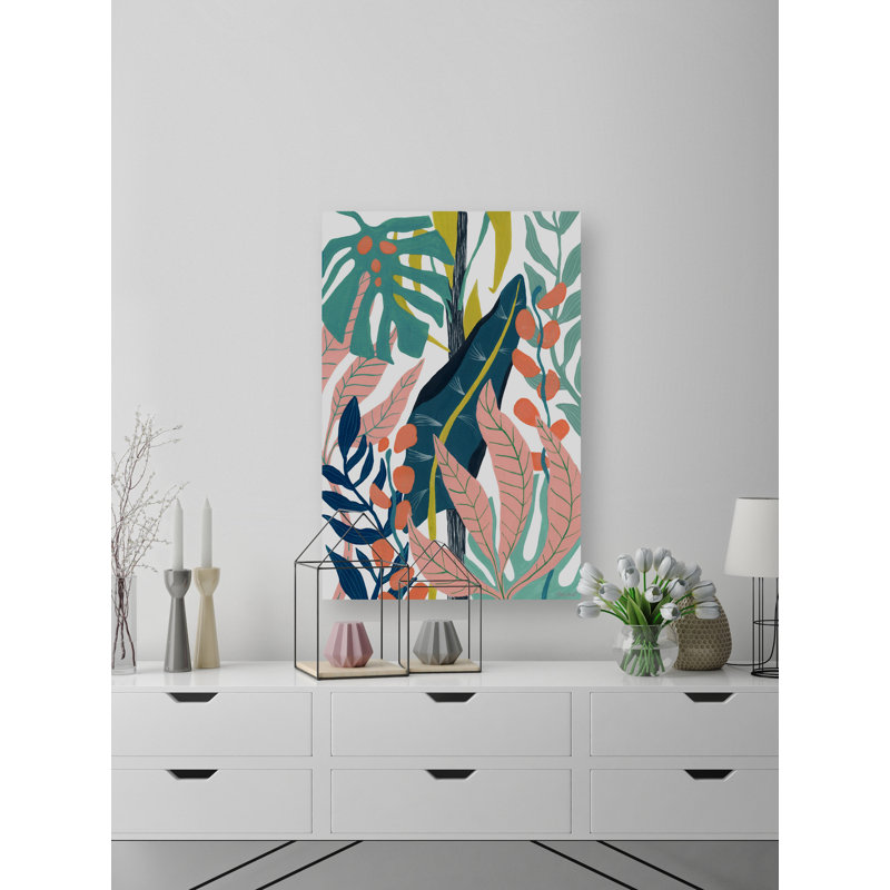 «Colorful Leaves» par Marmont Hill, reproduction d'art sur toile tendue, H 18 po x l 12 po