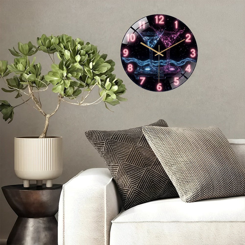 Horloge murale en verre Neon