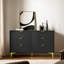 Commode double 6 tiroirs moderne noire-1028741042