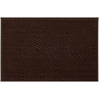 Tapis antidérapant pour salle de bain à séchage rapide 16 po x 24 po brun