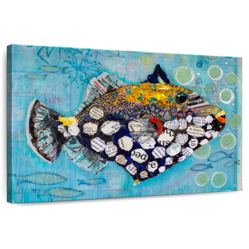 Brampt Clown Triggerfish, 20" H x 30" W
