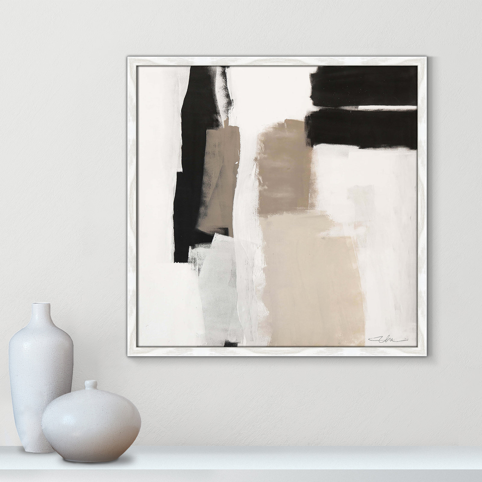 Earth Scapes II Print, 23.5" H x 23.5" W x 0.75" D, White Slim Framed