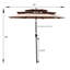 Parasol de patio extérieur à 3 niveaux 9 pi avec manivelle et inclinaison et évents pour terrasse de jardin