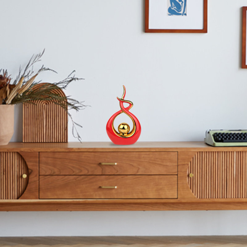 Figurine Home Decor, Doré / rouge