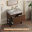 Meuble-lavabo autoportant de 30 po avec lavabo rayé (tiroir + tablette ouverte) pré-assemblé-474472164