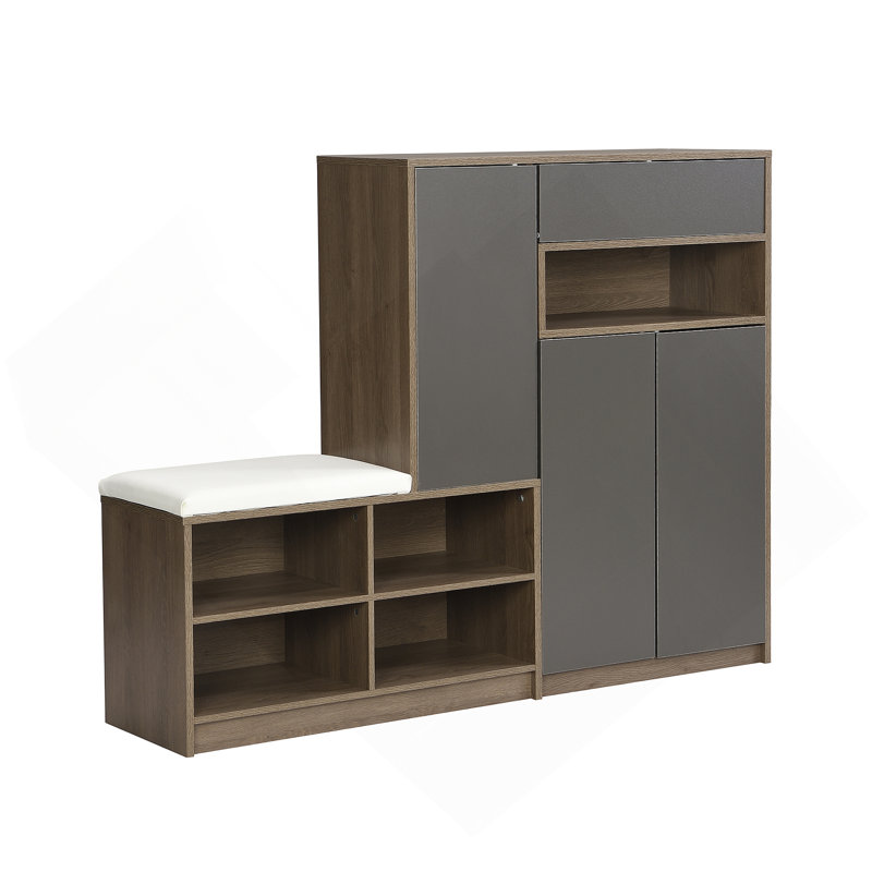 Banc de rangement pour chaussures 2 en 1 et armoire à chaussures, étagère à chaussures multifonctionnelle, rangement pour chaussures polyvalent