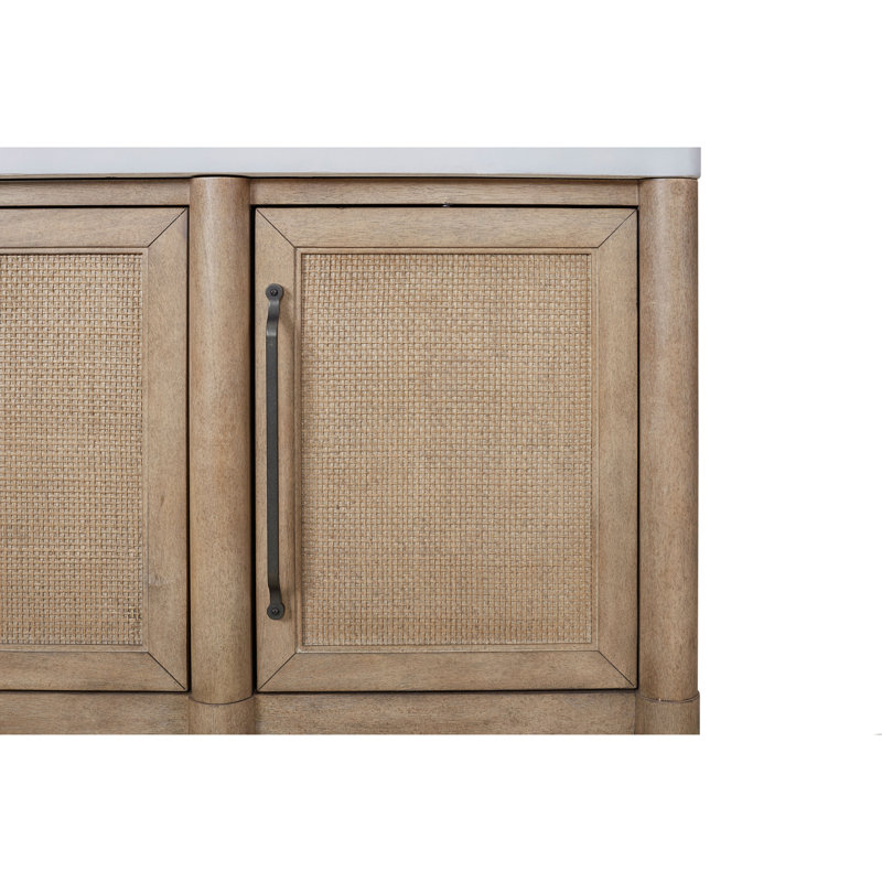 Cement Topped Server With Cane Insets