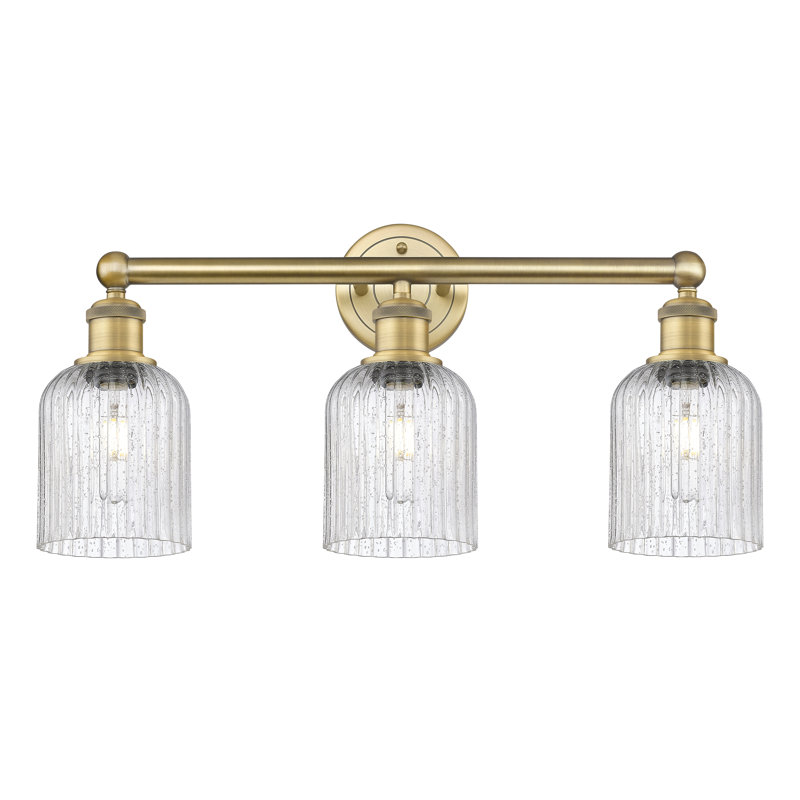 Abat-jour de salle de bain 3 lumières Edison Northgate, Laiton brossé, Grainé
