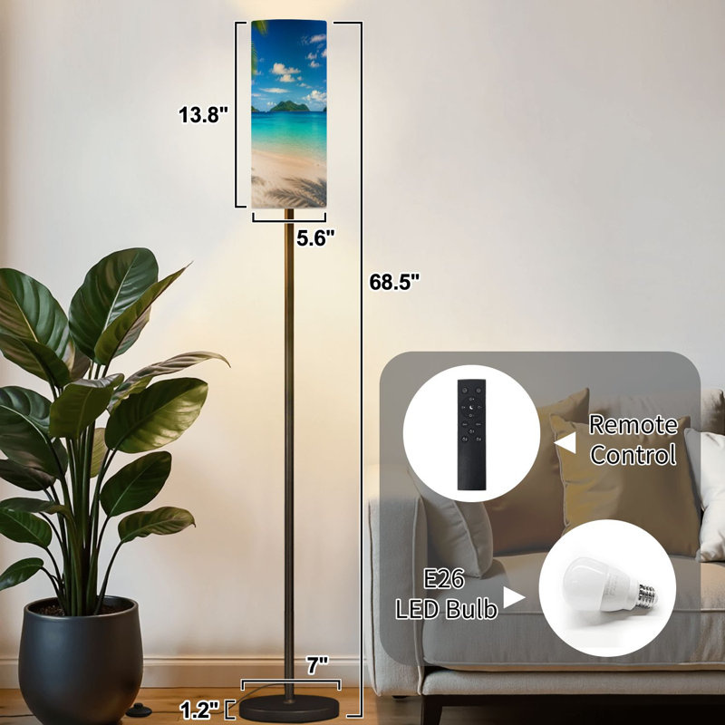 Lampe sur pied à plage variable avec lampe à pédale pour les îles Vierges de la Nouvelle-Zélande