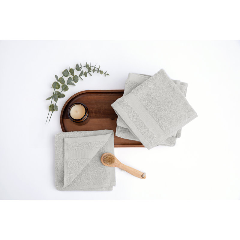 Ensemble de 6 débarbouillettes 6 pièces, Gris clair