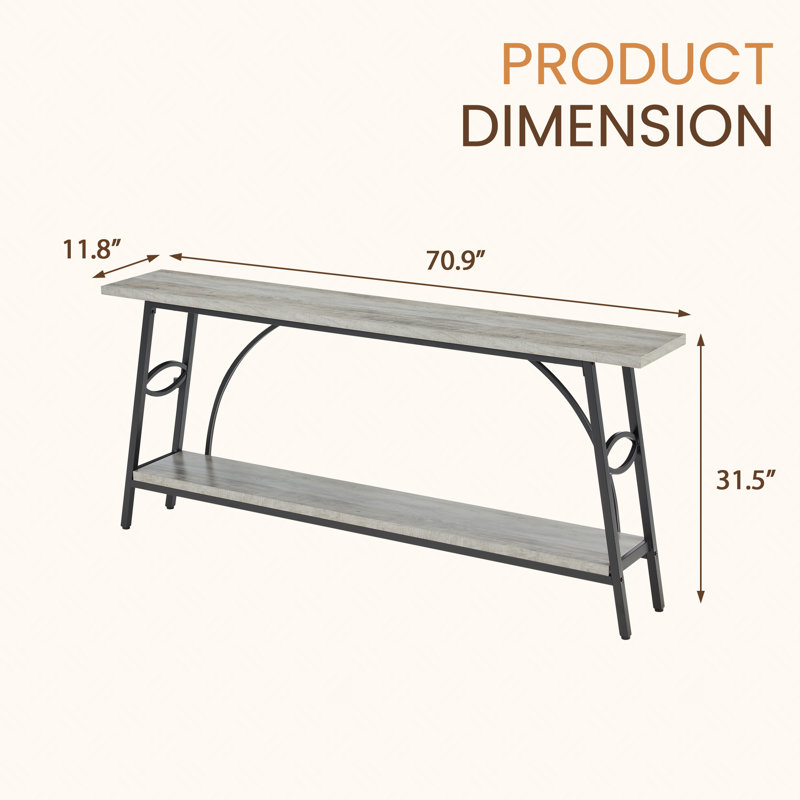 70.9" Console Table, Gray