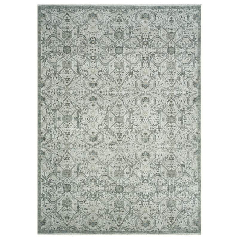 Tapis en coton Aldora Lattice Stone, Rectangulaire 2 pi x 3 pi