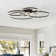 Jadiamond 6-Light 47.2 inch Modern Flush Mount Large Circle Ceiling Fixture with Remote Control