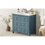 Organisateur de meuble-lavabo 36 po avec lavabo en céramique, ensemble d'armoire de rangement, bleu rétro-2049563183