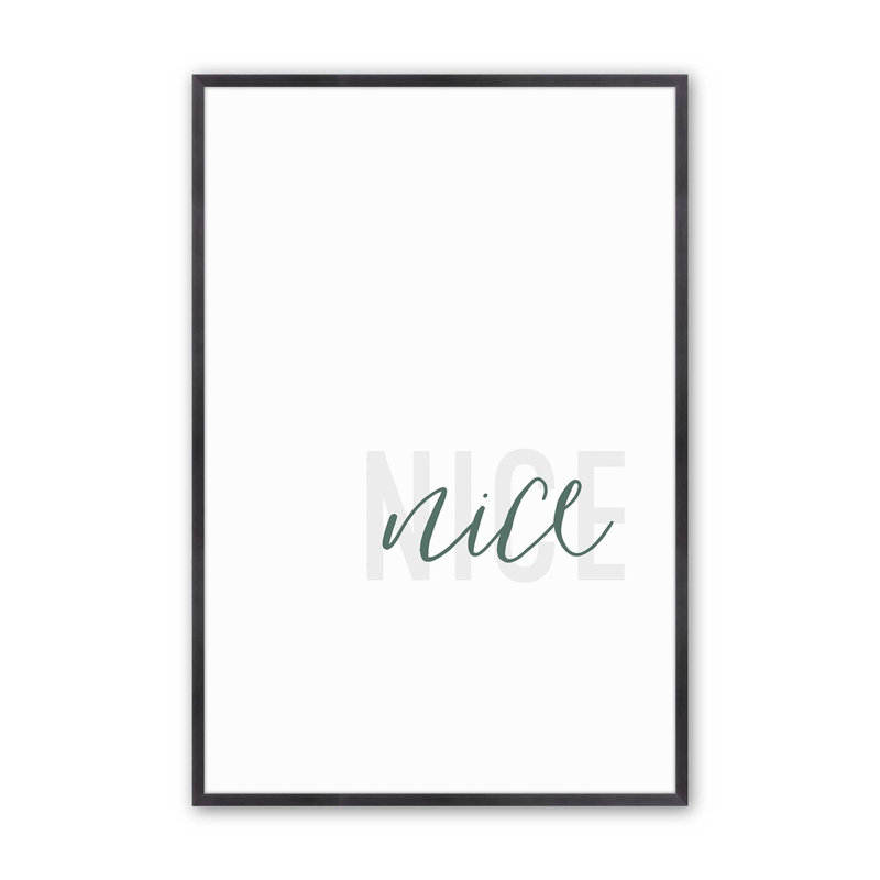 «Nice Holiday», reproduction d'art typographique, Cadre en zinc patiné, H 15,25 po x l 12,25 po x P 1,25 po