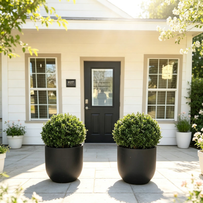23.6 Inch Artificial Topiary Boxwood Ball Trees