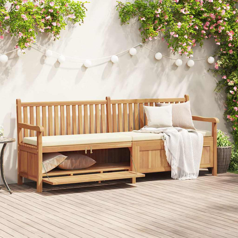 Solid Wood Outdoor Bench, 90cm H x 228cm W x 60cm D