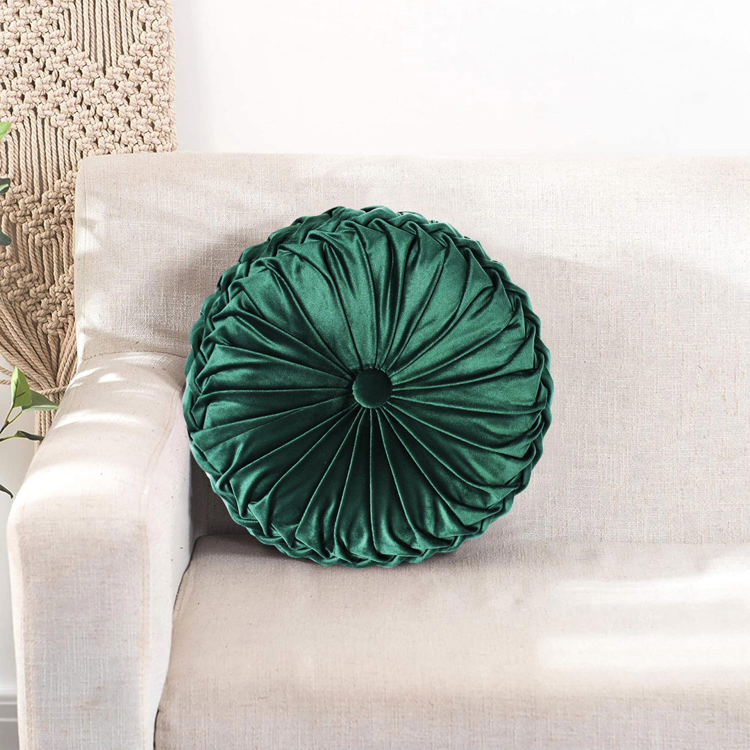 Echo Buttons Velvet Throw Pillow (Set of 2) Homechoice International Group Color: Emerald