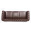 Canapé Chesterfield 84,65 po brun foncé en polyuréthane à accoudoirs roulés.-1145331575
