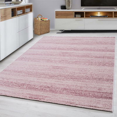 Tapis rose en polypropylène tissé à la machine Drusie