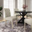 Banff 5-Piece Dining Set, Cross-Buck Round Table With 4 Tufted Chairs, TAN-1802954070