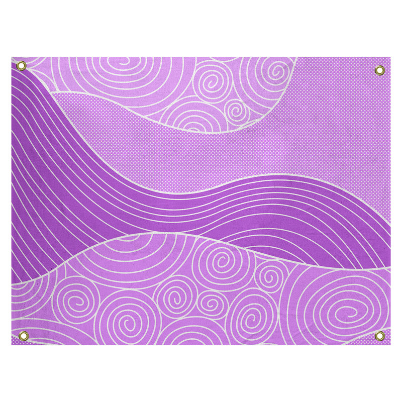 Tapisserie «Avicia Hand Drawn Waves» par Katelyn Elizabeth, Intérieur, H 27,5 po x l 37,5 po, Rose / blanc