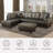 3-piece Flannel  Sectional Sofa-749976319-749976313