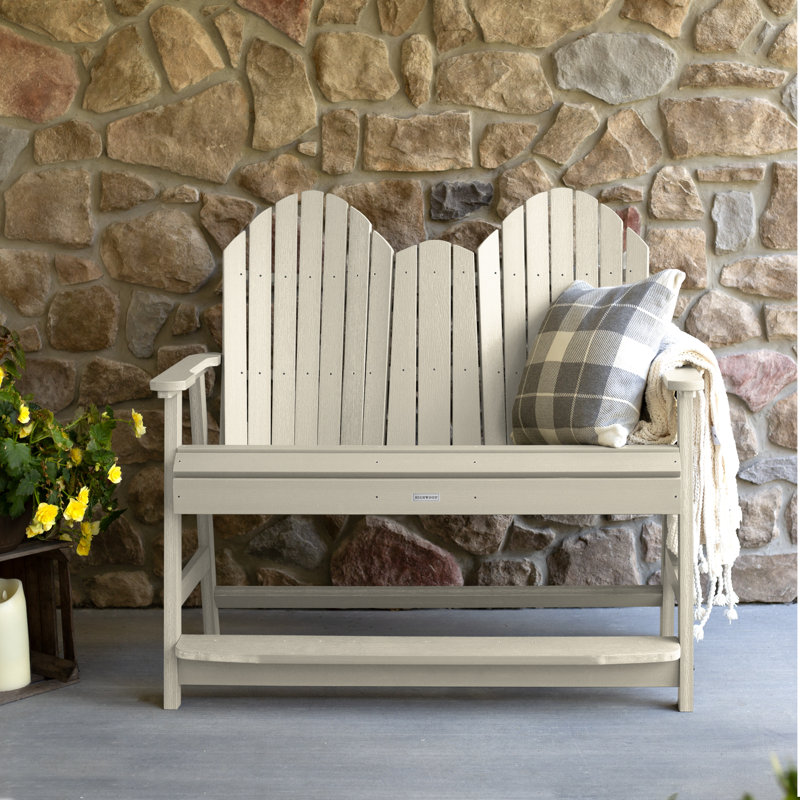 Banc d'extérieur 4 pi Cadha, Blanc délavé