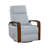 Luxurious Swivel Glider Reclining Chair Upholstery Comfortable Brown Finish Wooden Arms Modern Living Room Furniture 1Pc-1874388612