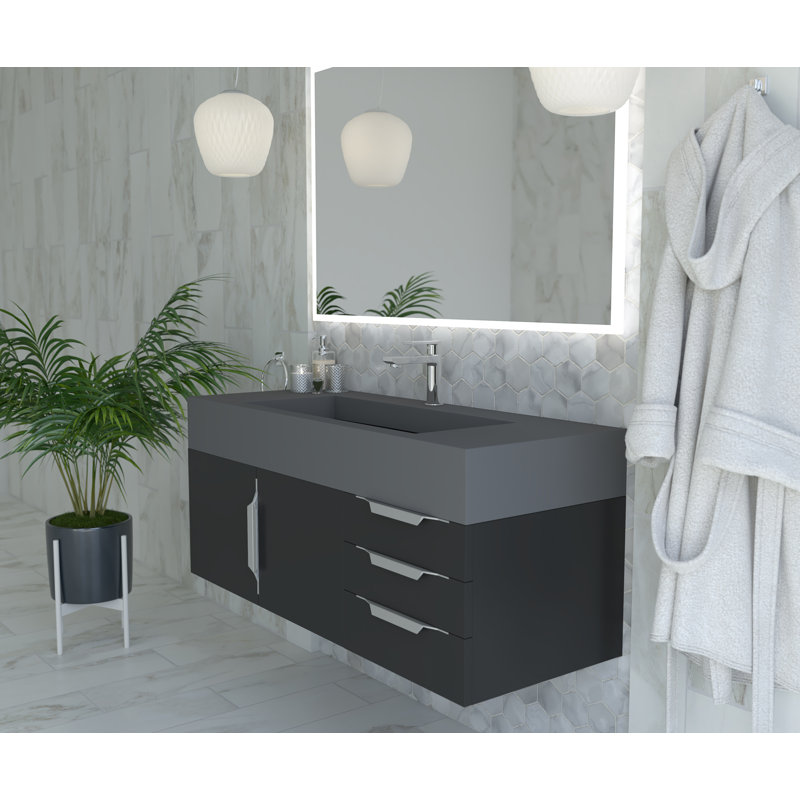 Amelia 48" Single Bathroom Vanity Top with Sink, Grey