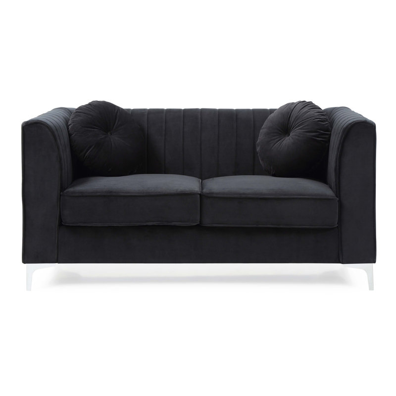 Causeuse chic à accoudoirs inclinés pour deux, Noir