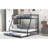 Twin Over Full Bunk Bed With Stable Steel Frame, Size Trundle And Two Ladders, Black Color Metal Mechanical Feature, Ladders-171571751-171571755