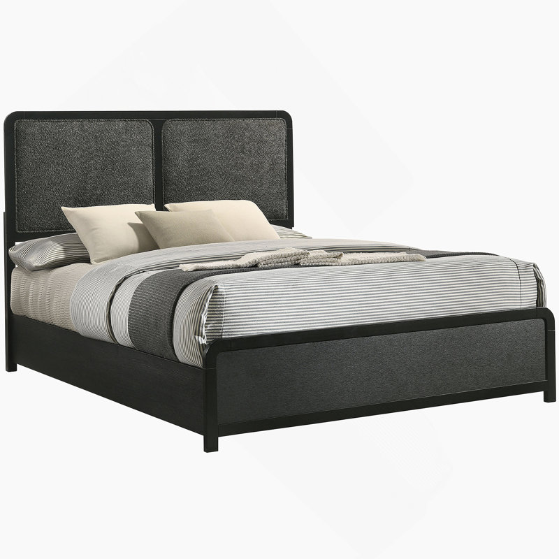 Grand lit tapissier noir Burton